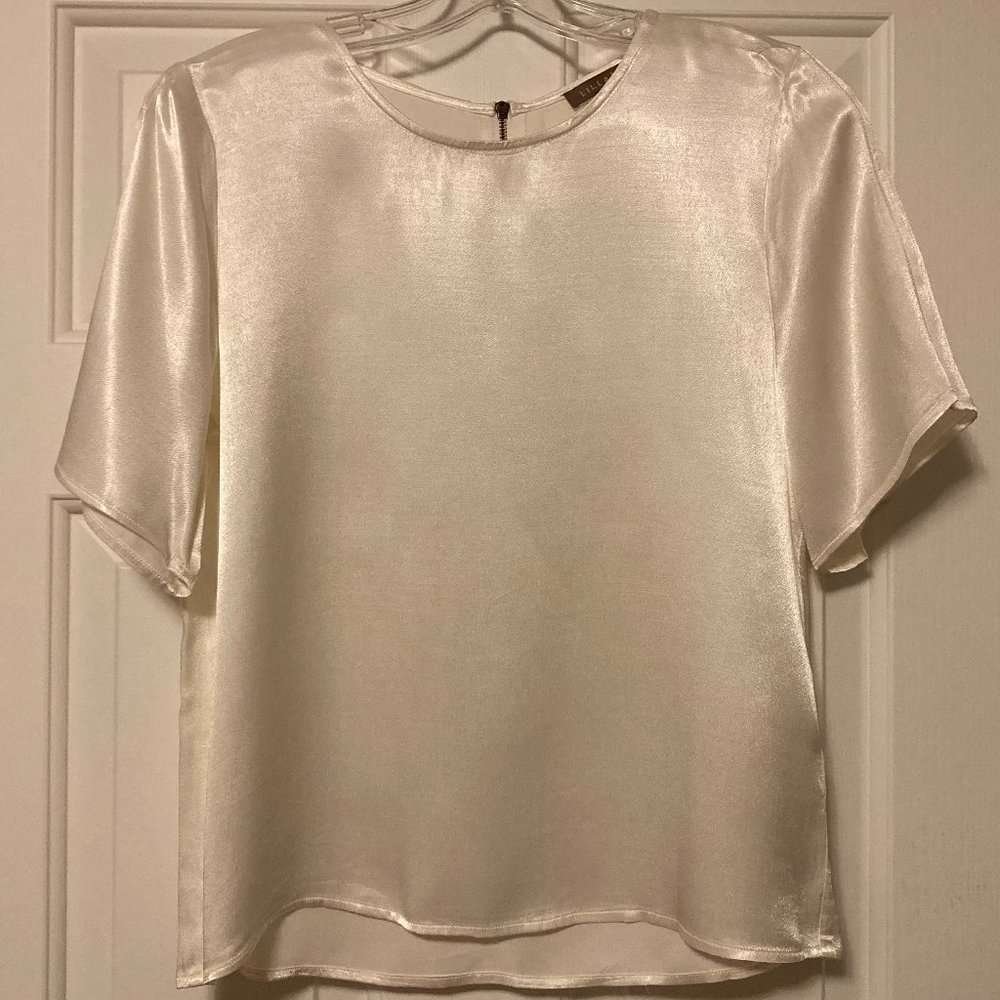 Lilla P Shiny Flowy Back Zip Top
